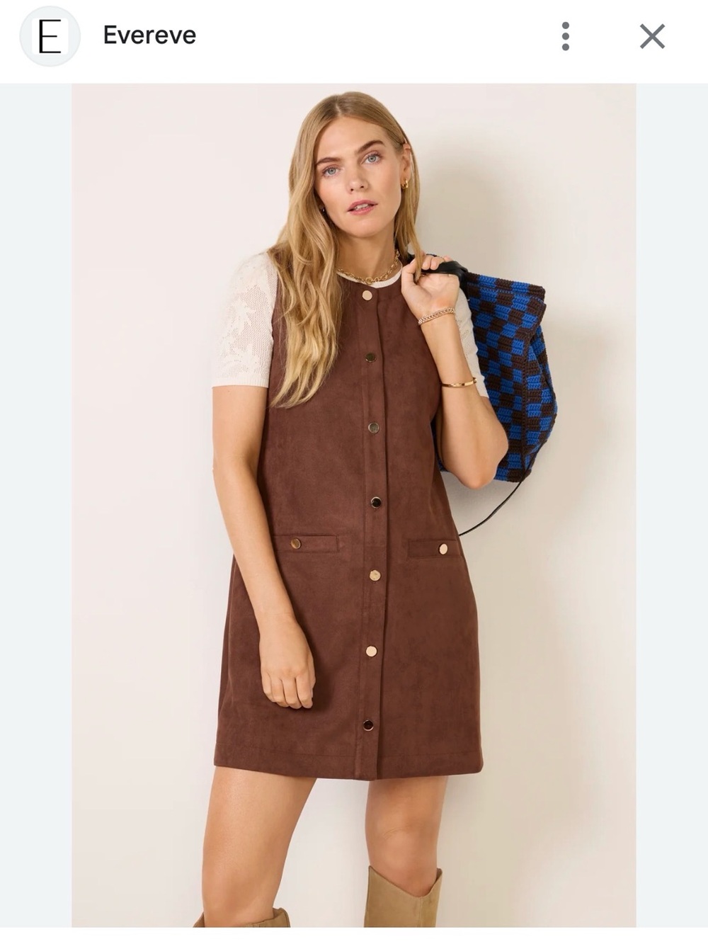 Evereve Brown Suede Dress
